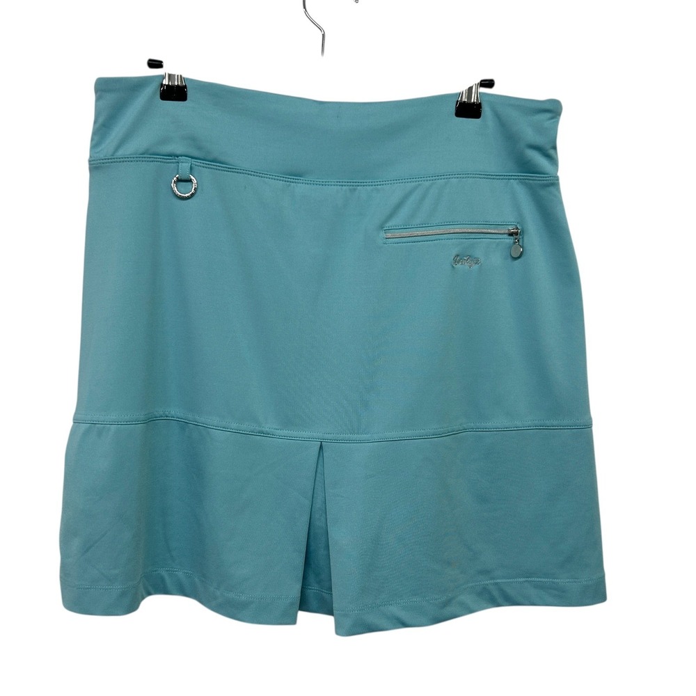 Bay Blue Skort S Teal Zipper Pockets Stretch Athleisure‎ Active Casual - Picture 3 of 9